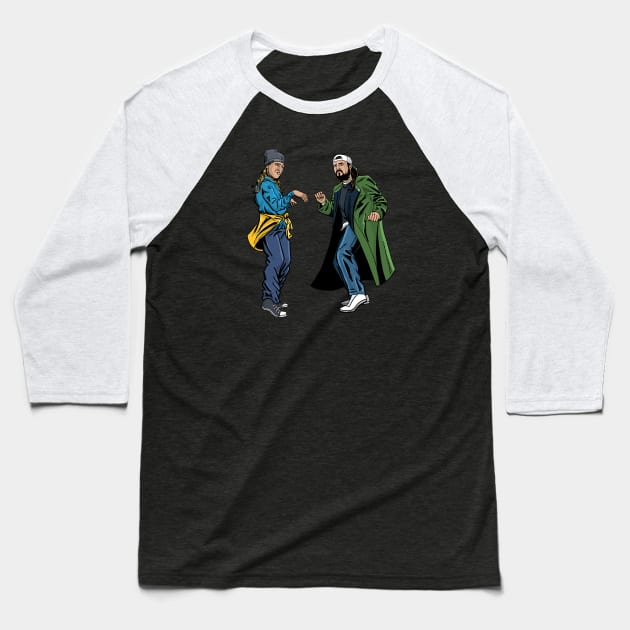 Pulp Jay and Silent Bob Baseball T-Shirt by blakely737